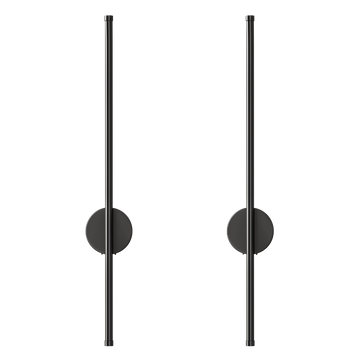 Set of 2 Wireless Rechargeable Wall Lights | Modern Black LED