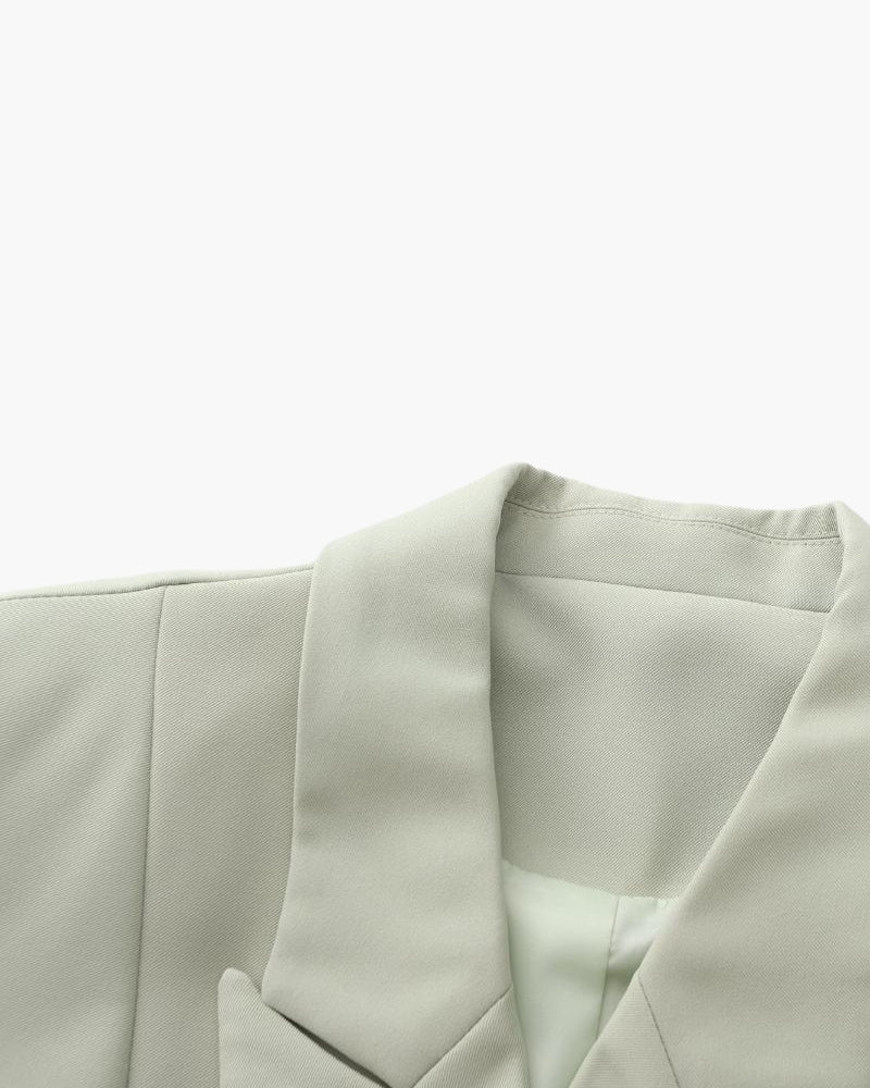 Double-Breasted Oversized Green Blazer