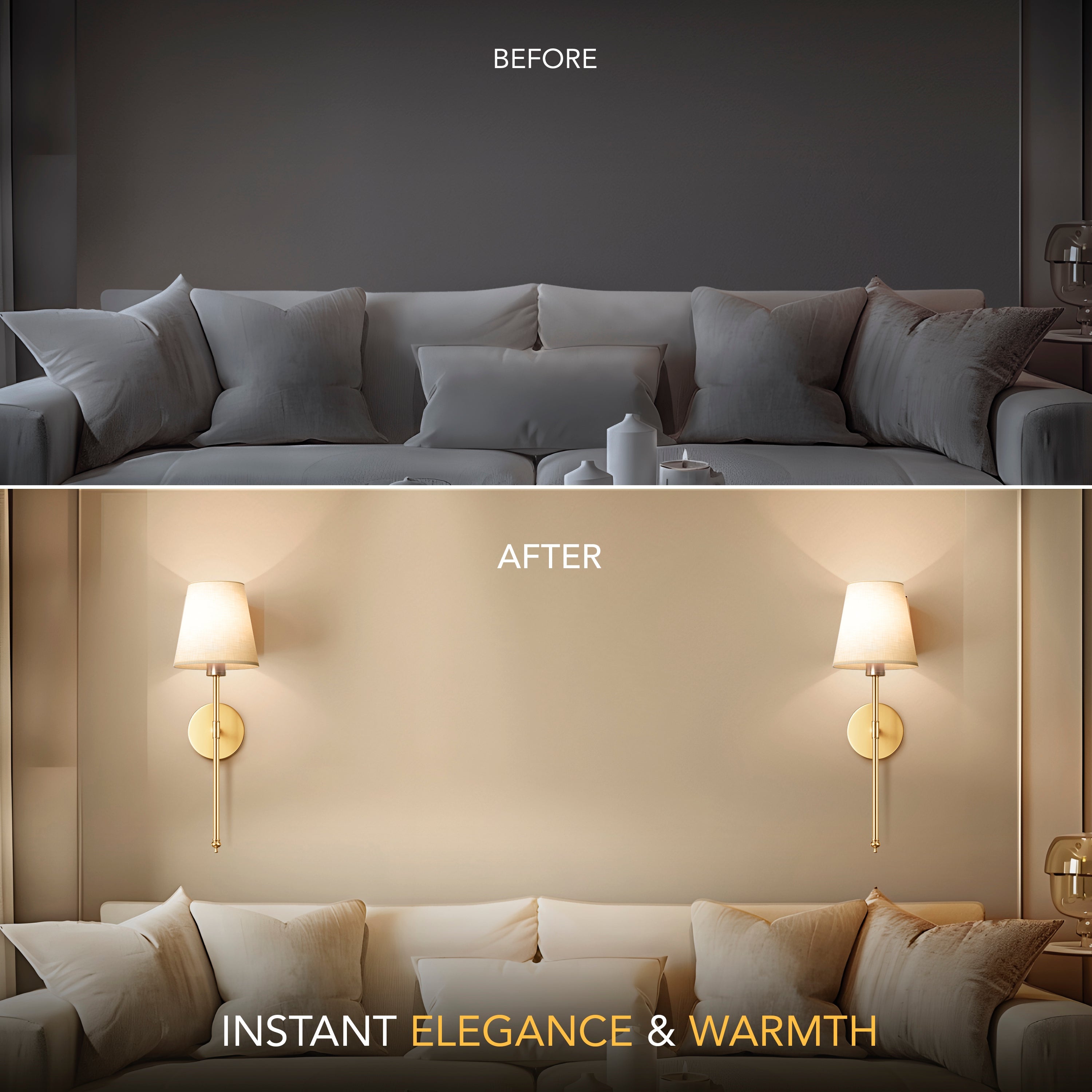 Rechargeable Wireless Wall Sconces – Set of 2 | No-Drill Luxury Lighting