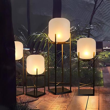 Solar floor lamp lantern for outdoors
