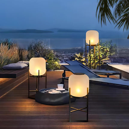 Solar floor lamp lantern for outdoors