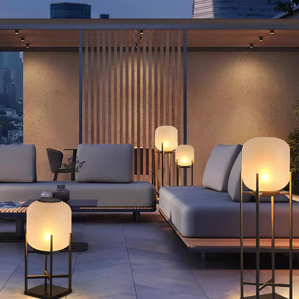 Solar floor lamp lantern for outdoors