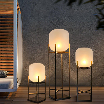 Solar floor lamp lantern for outdoors