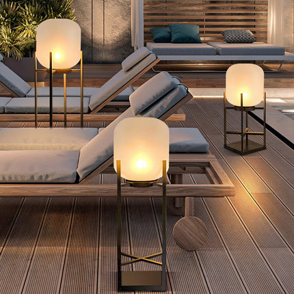 Solar floor lamp lantern for outdoors