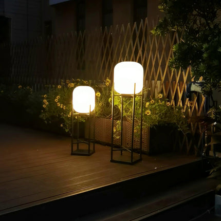 Solar floor lamp lantern for outdoors