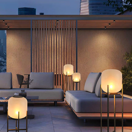 Solar floor lamp lantern for outdoors