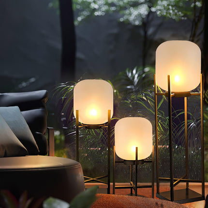 Solar floor lamp lantern for outdoors