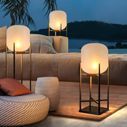 Solar floor lamp lantern for outdoors