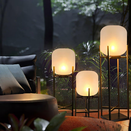 Solar floor lamp lantern for outdoors