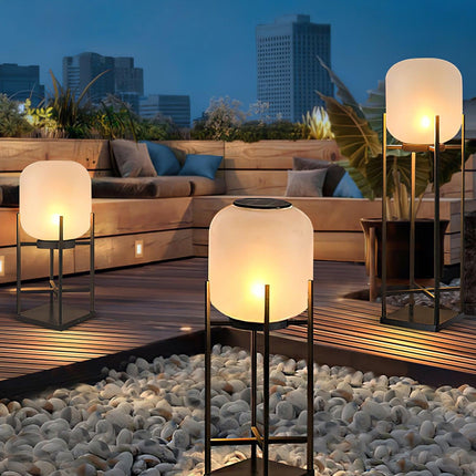 Solar floor lamp lantern for outdoors