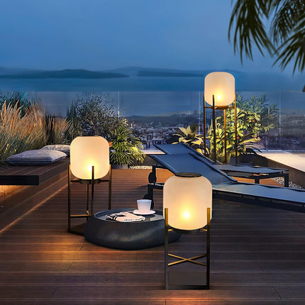 Solar floor lamp lantern for outdoors