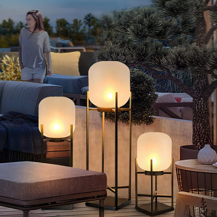 Solar floor lamp lantern for outdoors