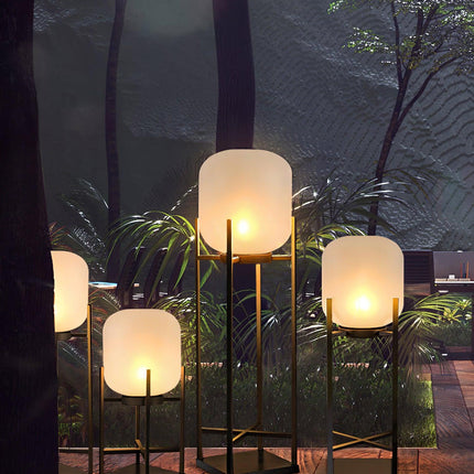 Solar floor lamp lantern for outdoors