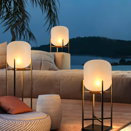 Solar floor lamp lantern for outdoors