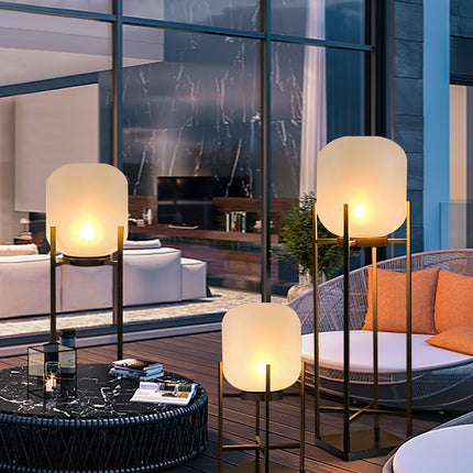 Solar floor lamp lantern for outdoors