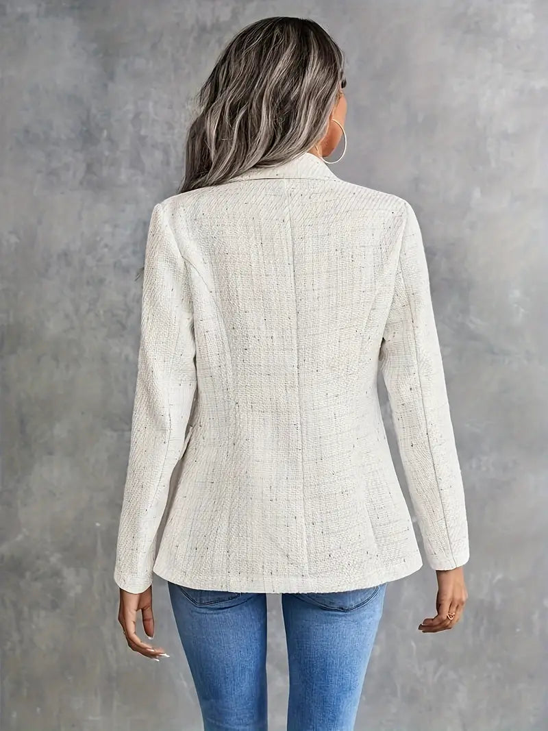 Double-Breasted Textured Women's Blazer
