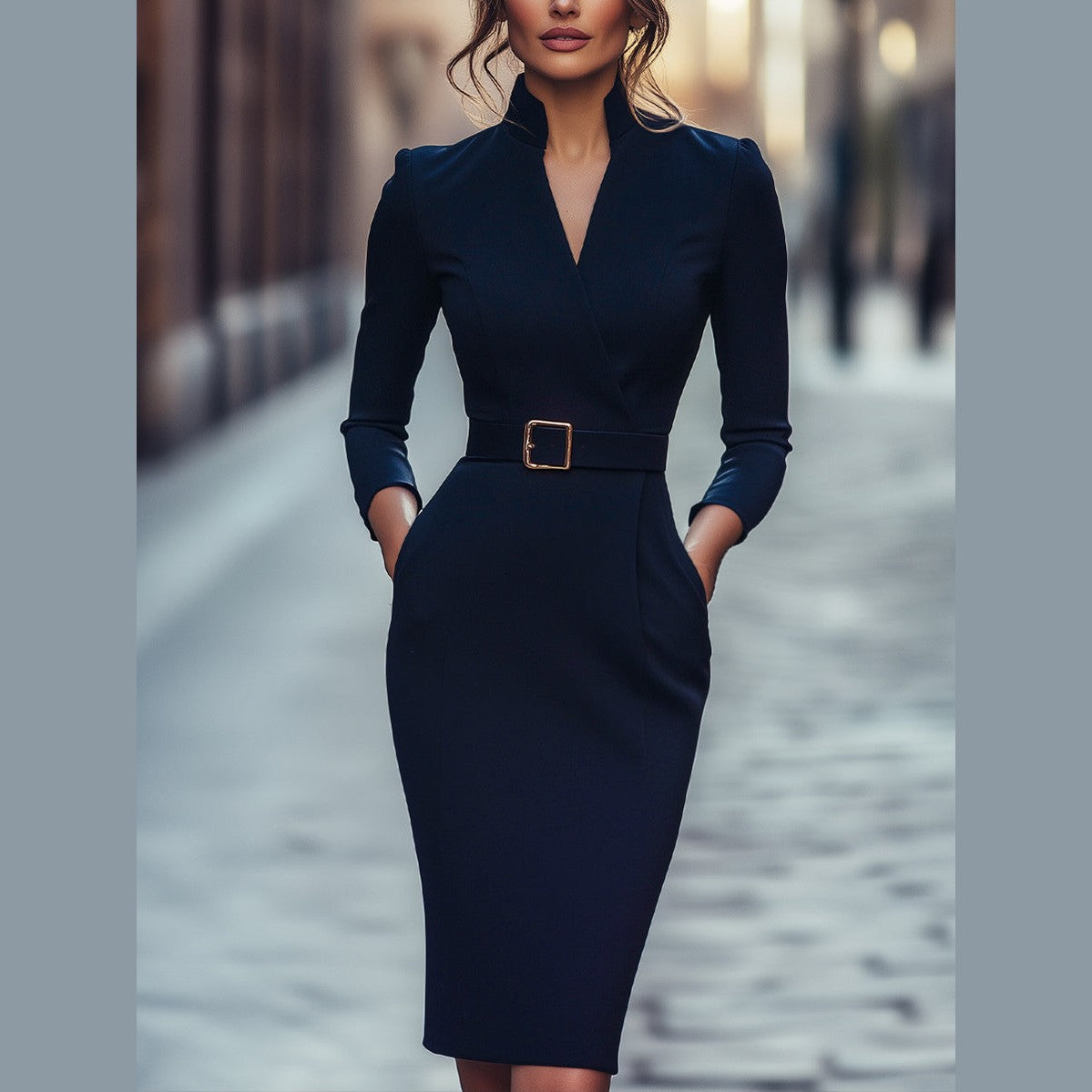 Women’s Belted Midi Dress