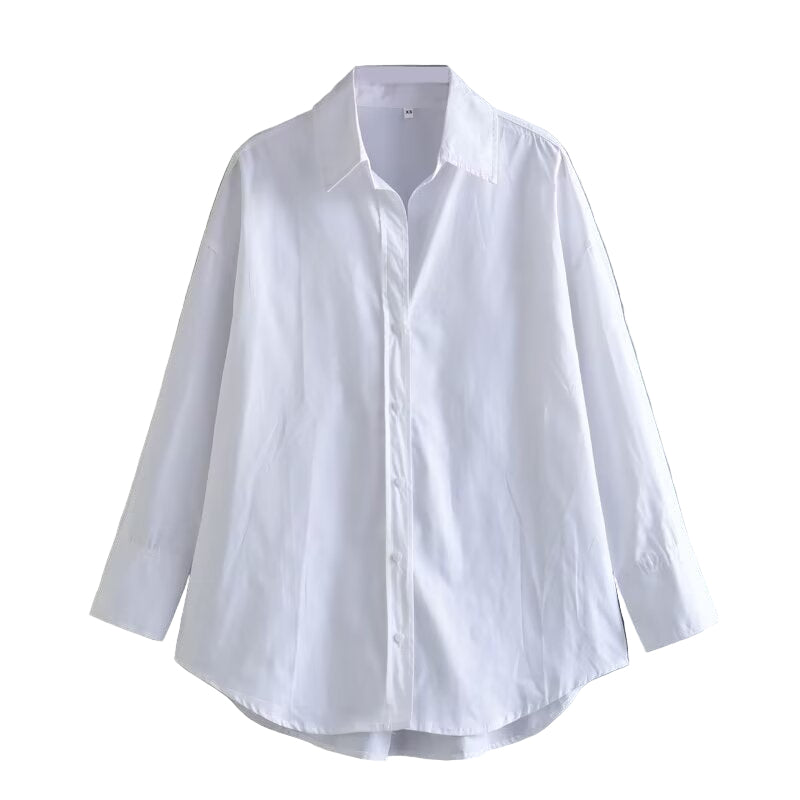 Elegant Satin-Style Women's Blouse with Button Placket