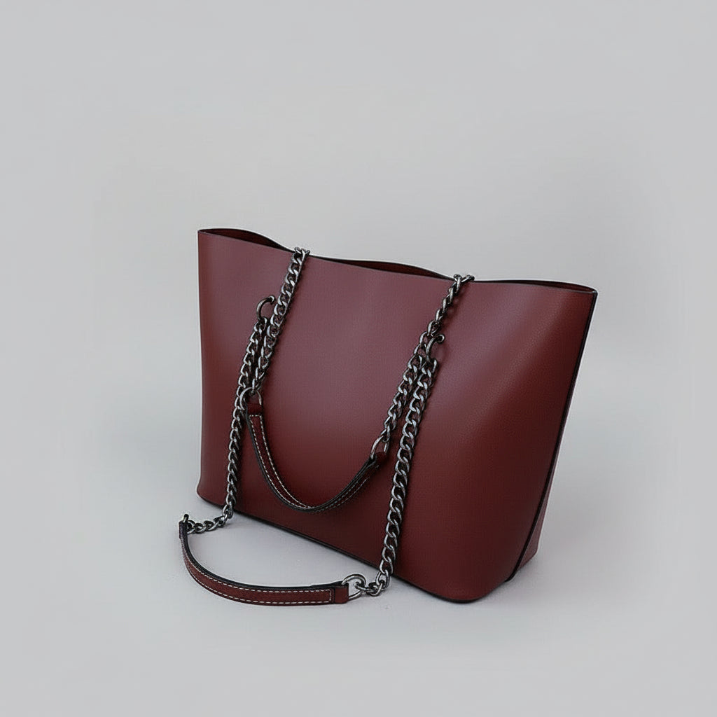 Top view of Sophia open-top tote bag showing spacious interior capacity for laptop and essentials
