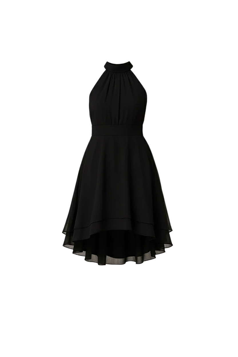 Women’s Pleated Midi Dress – Sleeveless Ruffle Detail