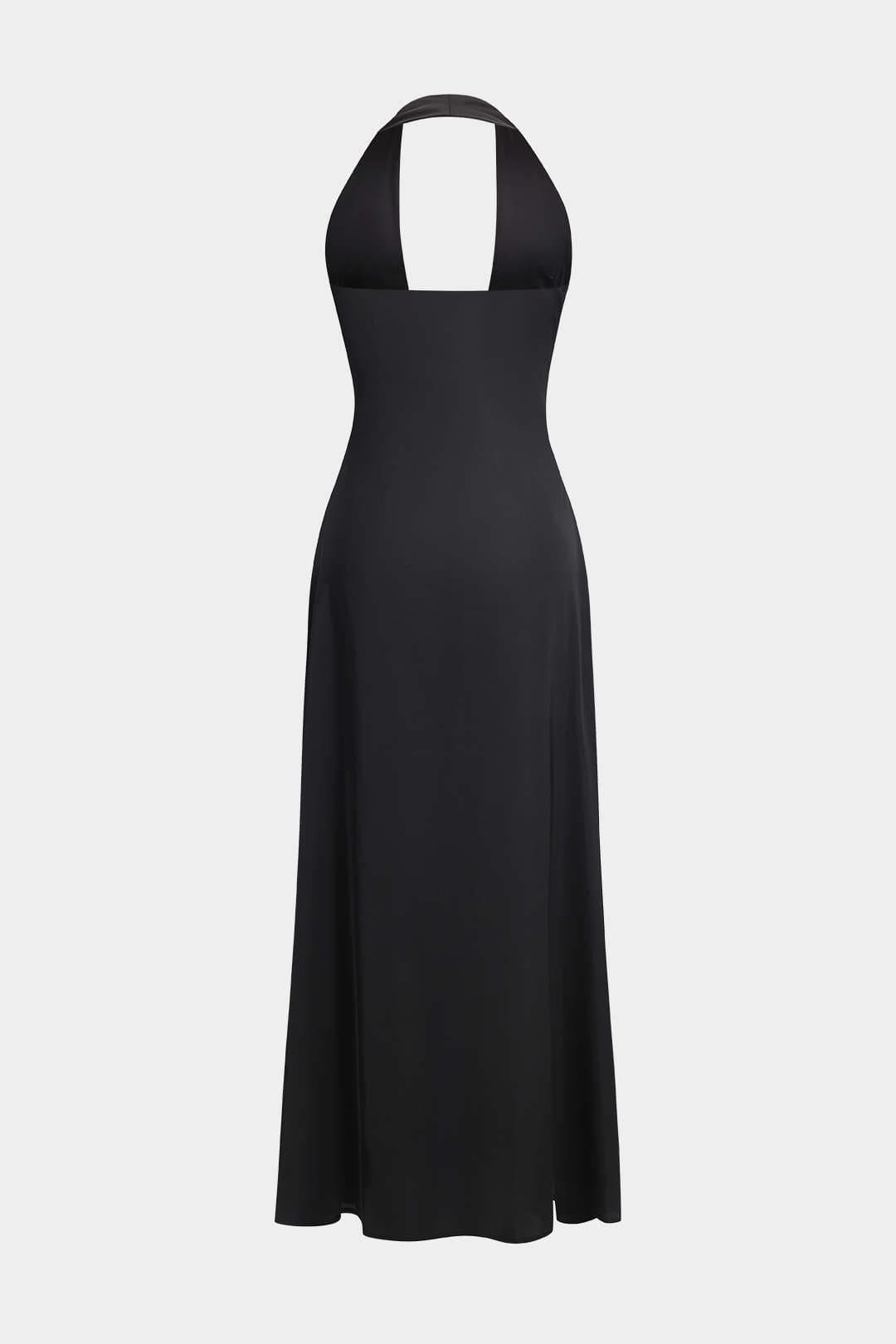 Black Halterneck Maxi Dress – Timeless Evening Elegance