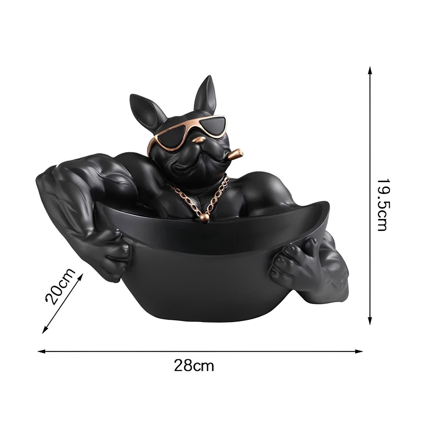 Cool Dog Figurine Storage Box - Resin Animal Statue Ornament