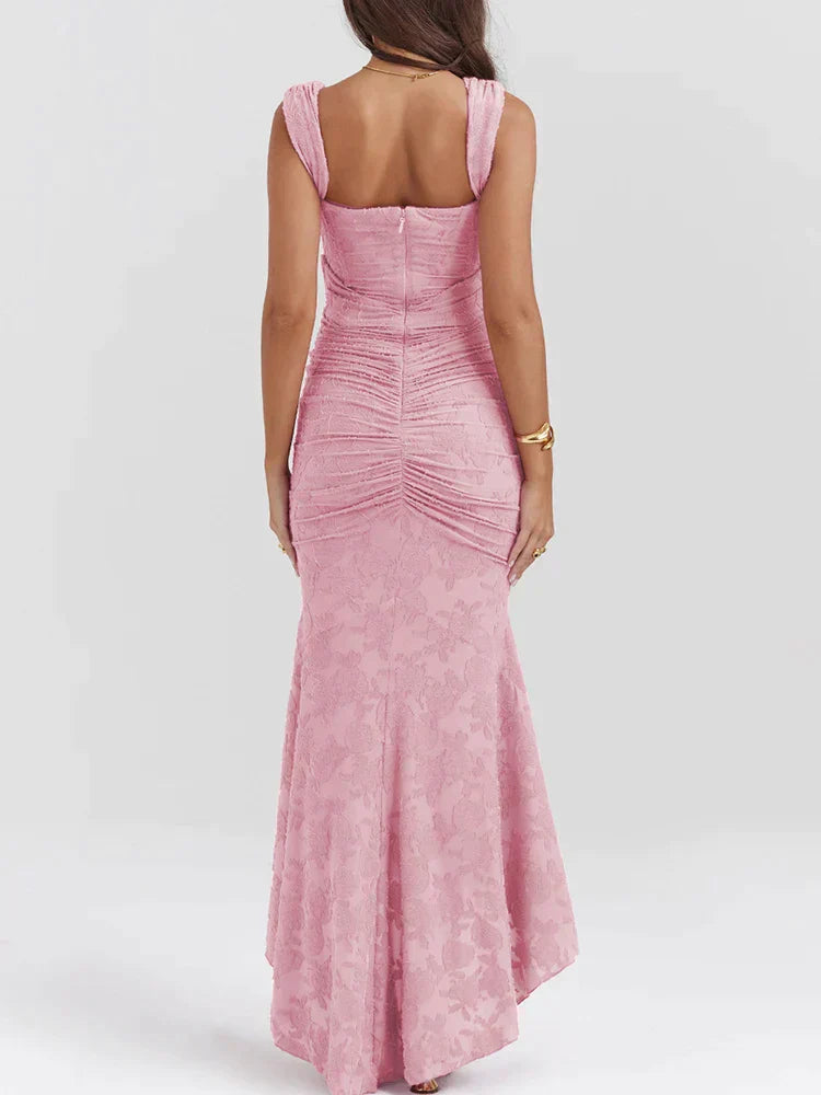 Strapless Lace Evening Gown with Fitted Silhouette