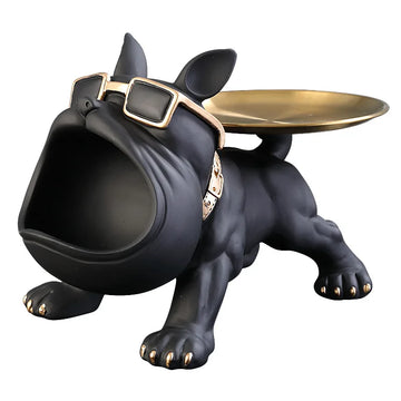 30cm Bulldog Figurine Storage Box - Resin Dog Statue Ornament