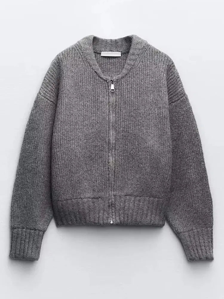 Long Sleeve Zipper Cardigan