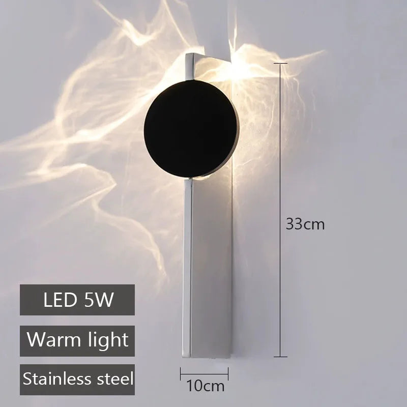 Modern LED Wall Light - Rotatable Corrugated Stainless Steel Sconce