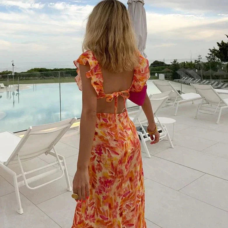 Floral Ruffle Maxi Dress – Chic Summer Style