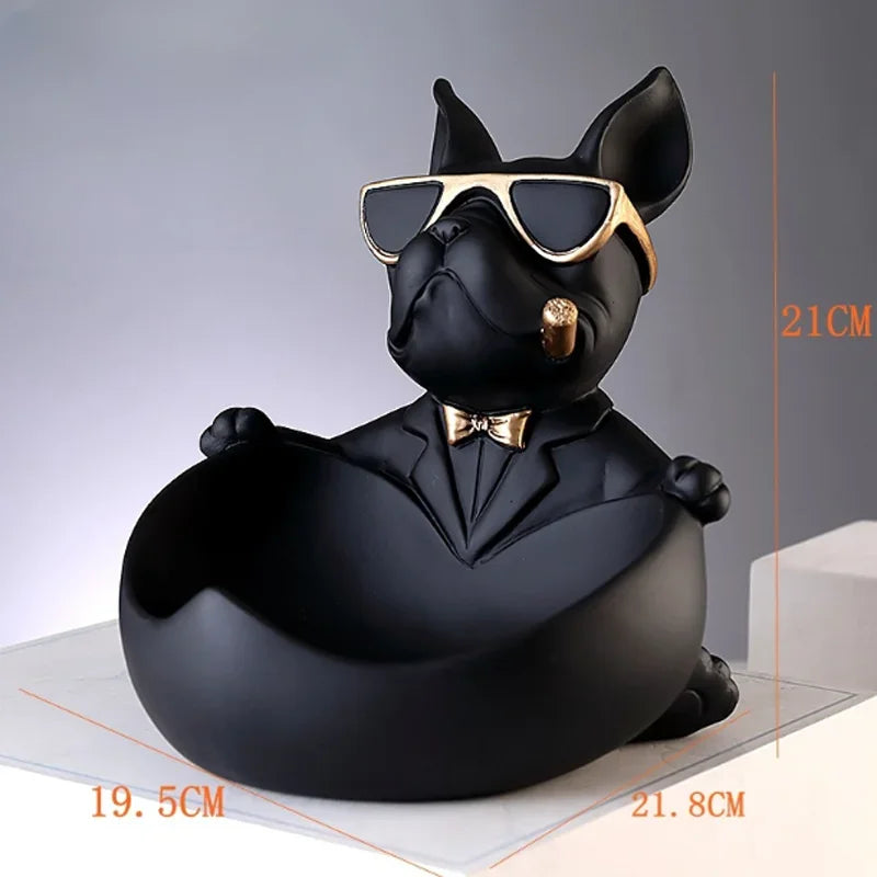 Resin dog figurine storage box on display - whimsical animal statue for home decoration
