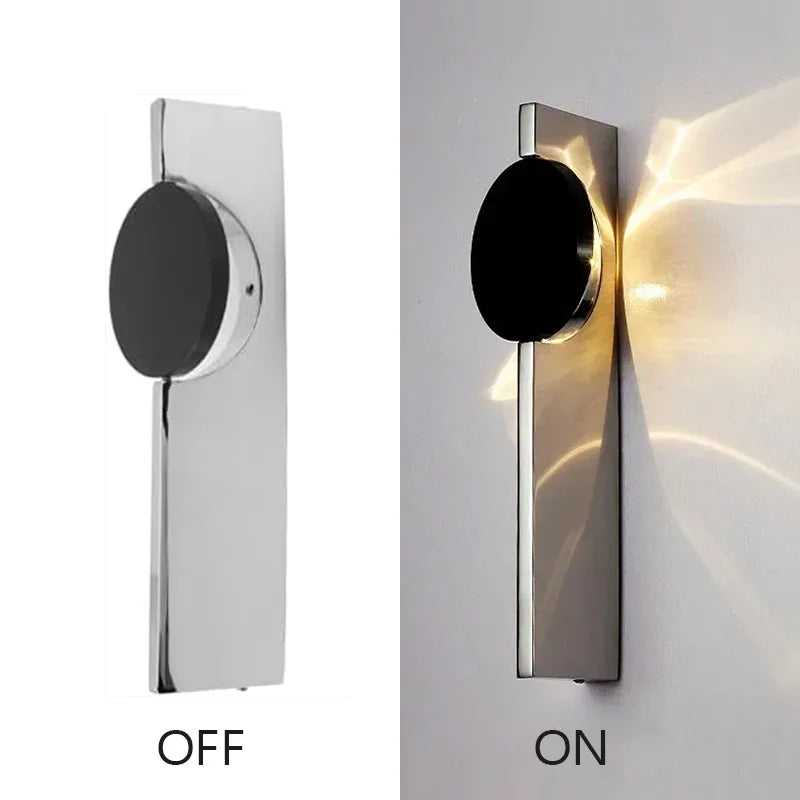 Modern LED Wall Light - Rotatable Corrugated Stainless Steel Sconce