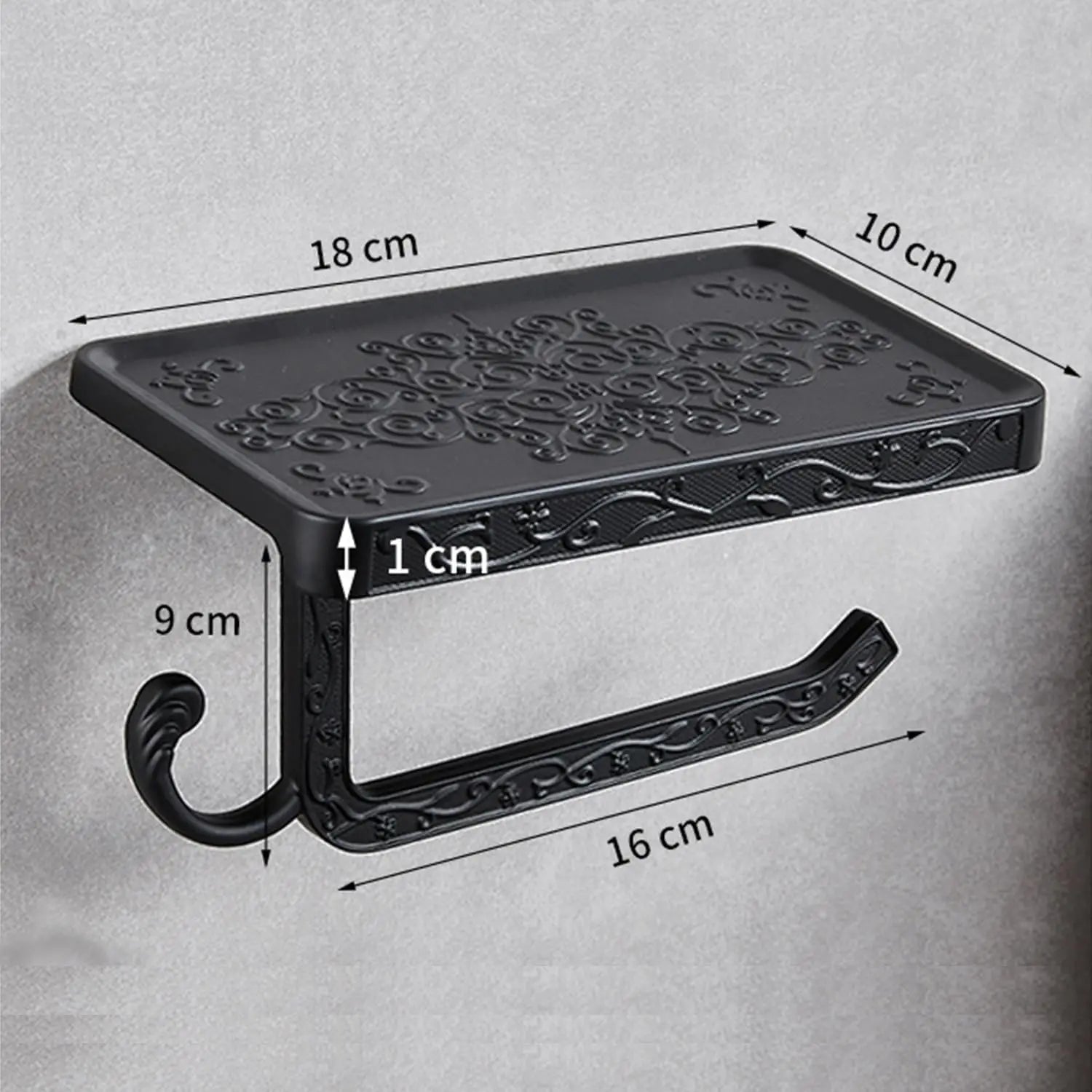 Antique Brass Toilet Paper Holder with Shelf - Wall Mount Tissue Holder