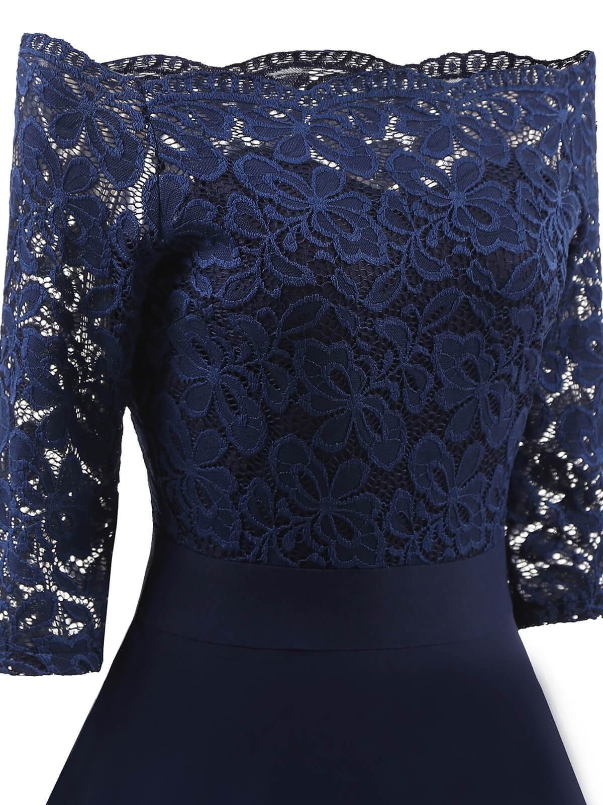 blue vintage lace dress - full outfit styling
