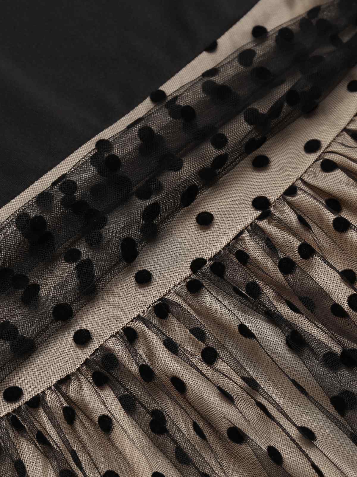 Black Polka Dot 1950s Flared Dress - Vintage Swing Dress