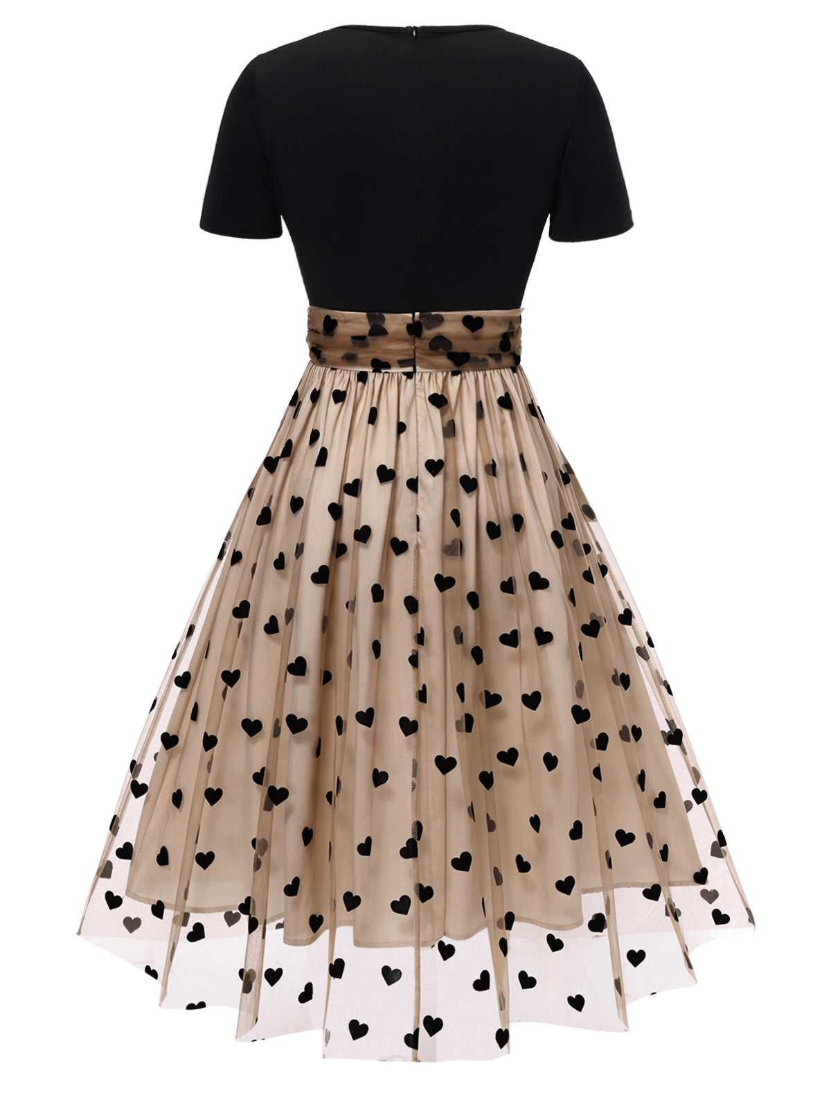 Black Polka Dot 1950s Flared Dress - Vintage Swing Dress