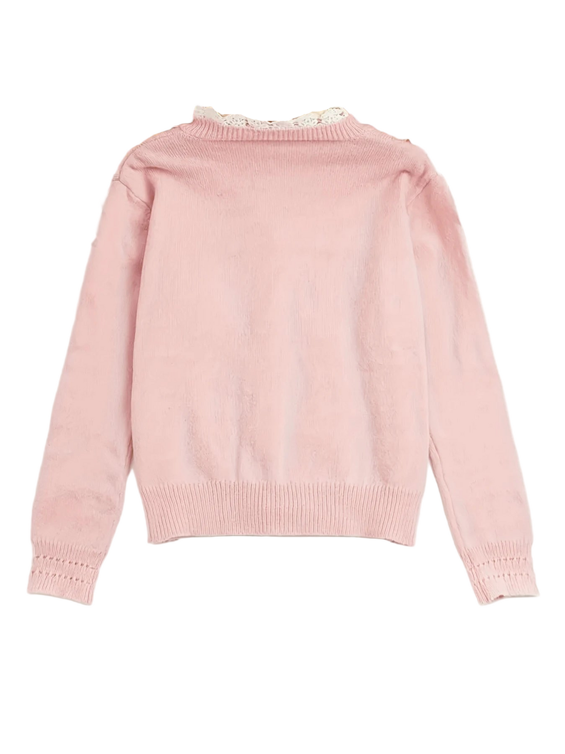 Women’s Lace Patchwork Cardigan – Knit Sweater