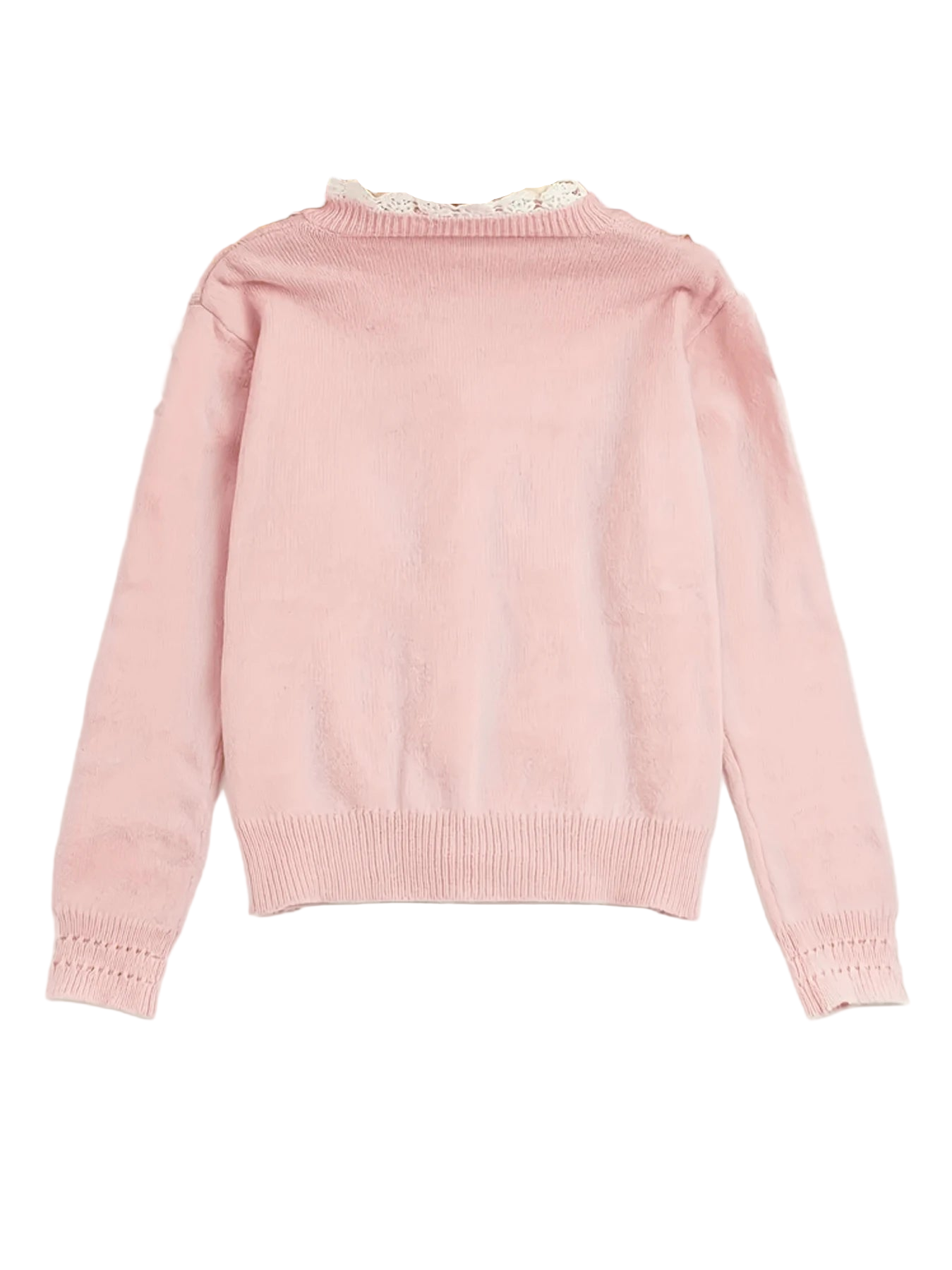 Women’s Lace Patchwork Cardigan – Knit Sweater