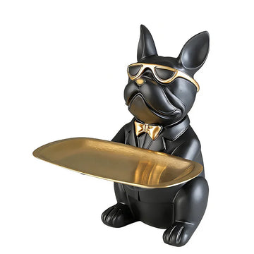 Bulldog Storage Tray Statue | Decorative Animal Ornament