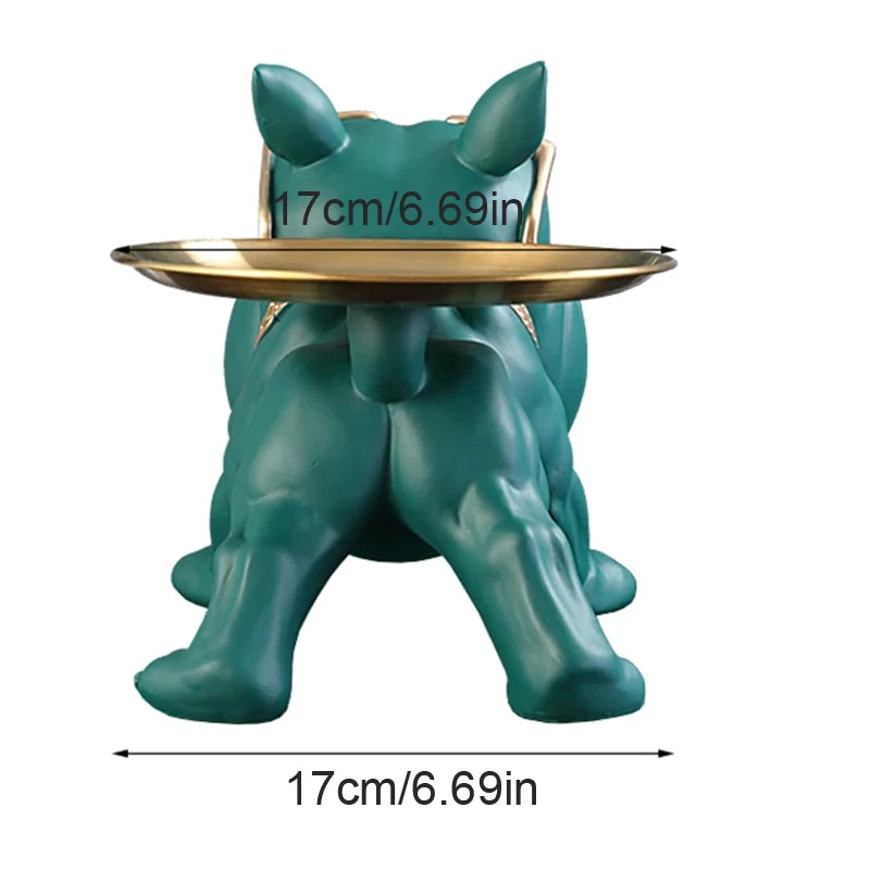30cm Bulldog Figurine Storage Box - Resin Dog Statue Ornament