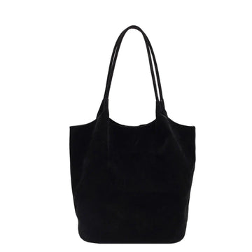 Sophia premium suede tote bag in black - luxury women's handbag