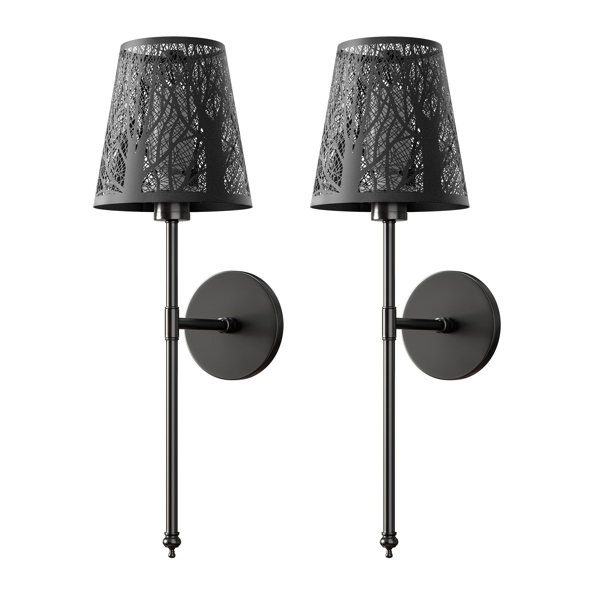 Set of 2 Wireless Metallic Wall Sconces | Gold, Black & Silver