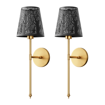 Set of 2 Wireless Metallic Wall Sconces | Gold, Black & Silver
