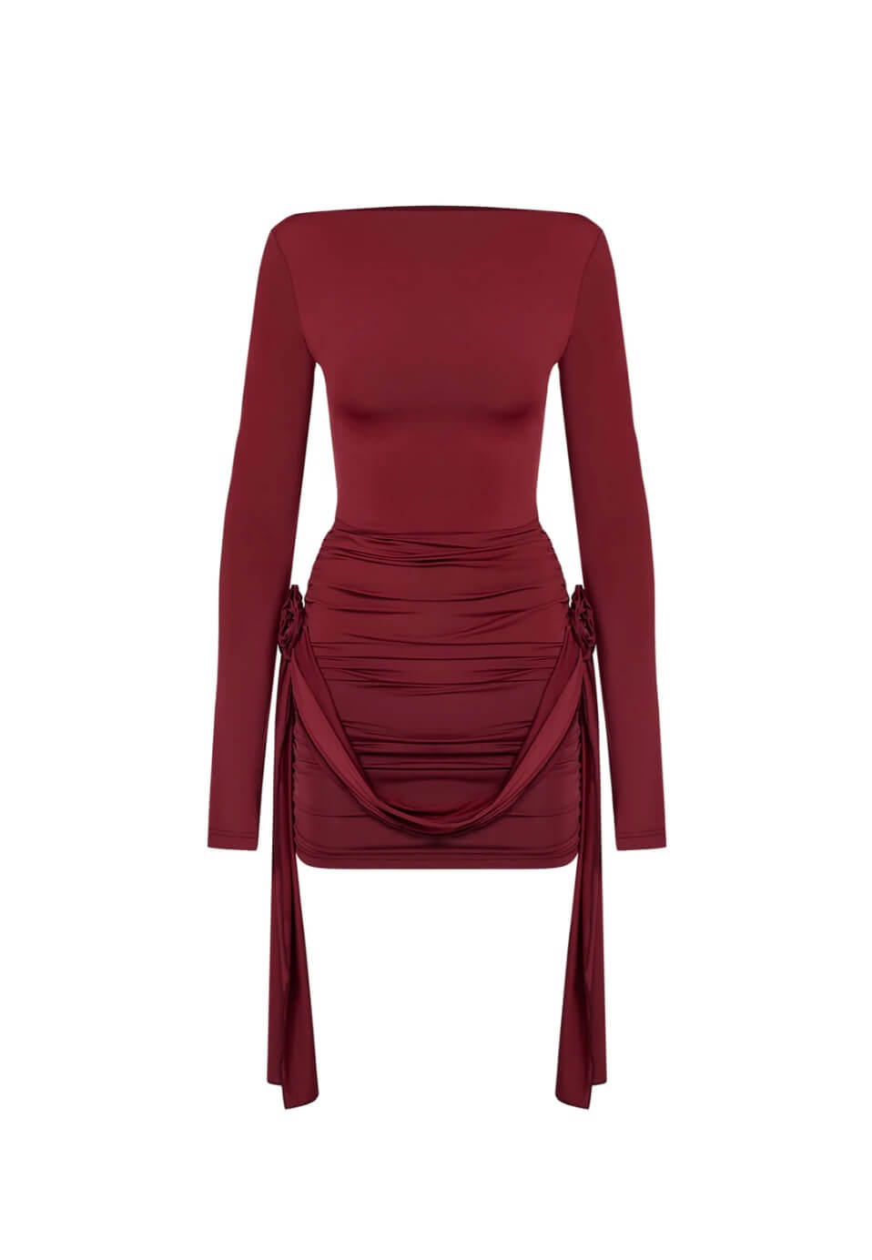 Bodycon Mini Dress with Long Sleeves and Ruffles