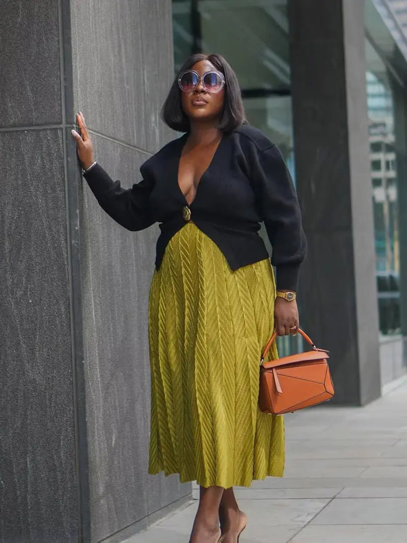 Knit Cardigan with Unique Button