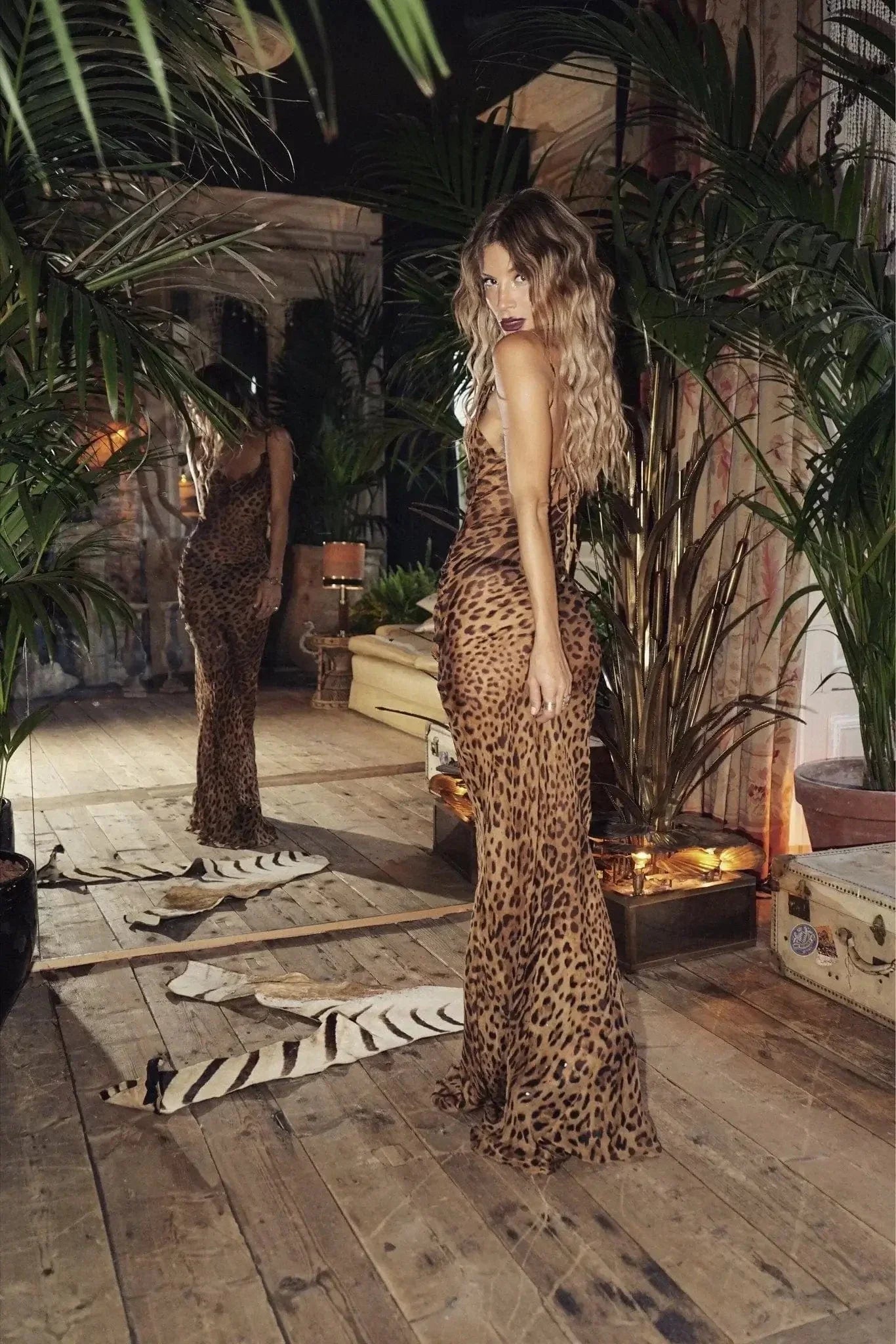 See-Through Leopard Maxi Dress – Wild & Alluring