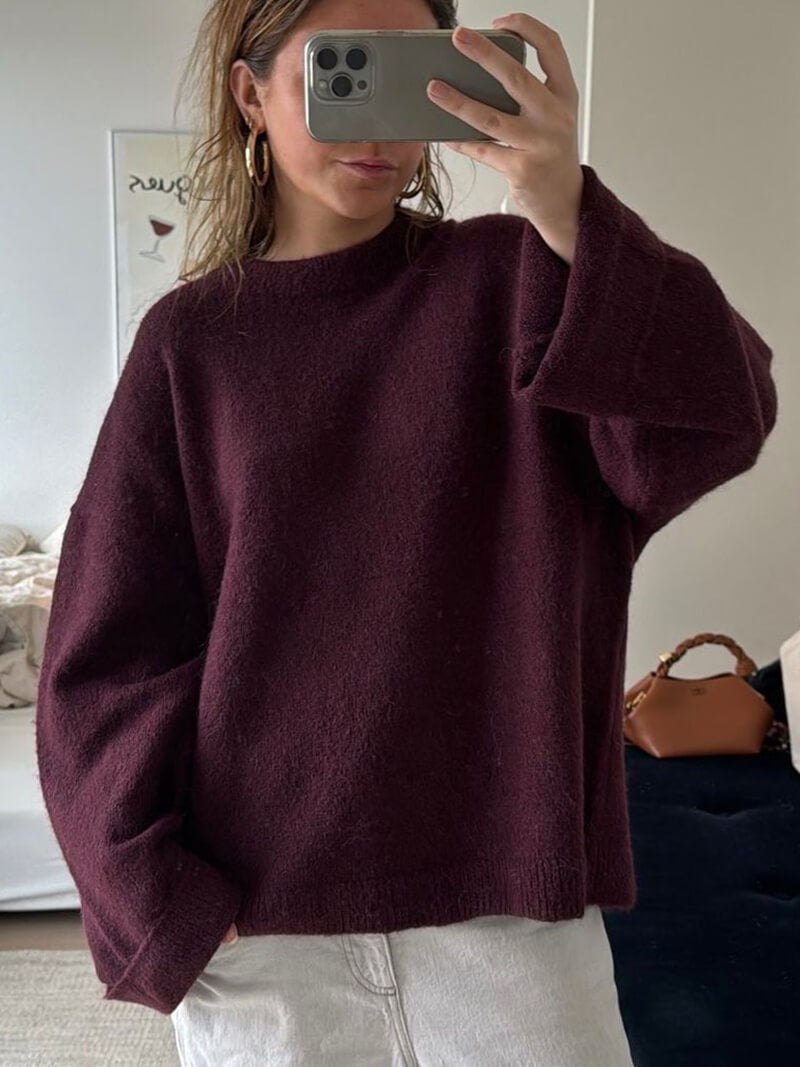 Women's Bordeaux Knit Pullover Sweater