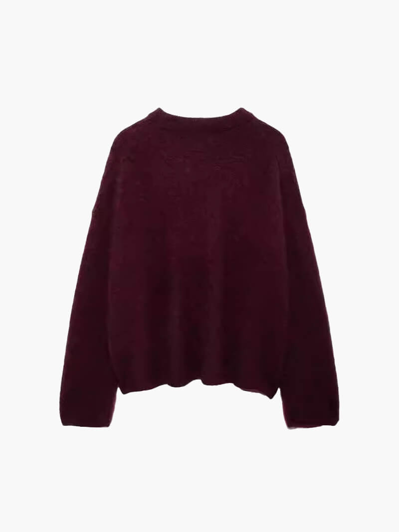 Women's Bordeaux Knit Pullover Sweater