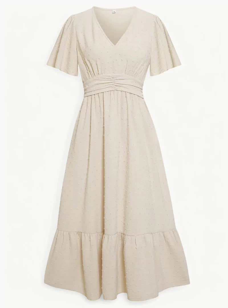 V-Neck Midi Summer Dress - Loose & Feminine